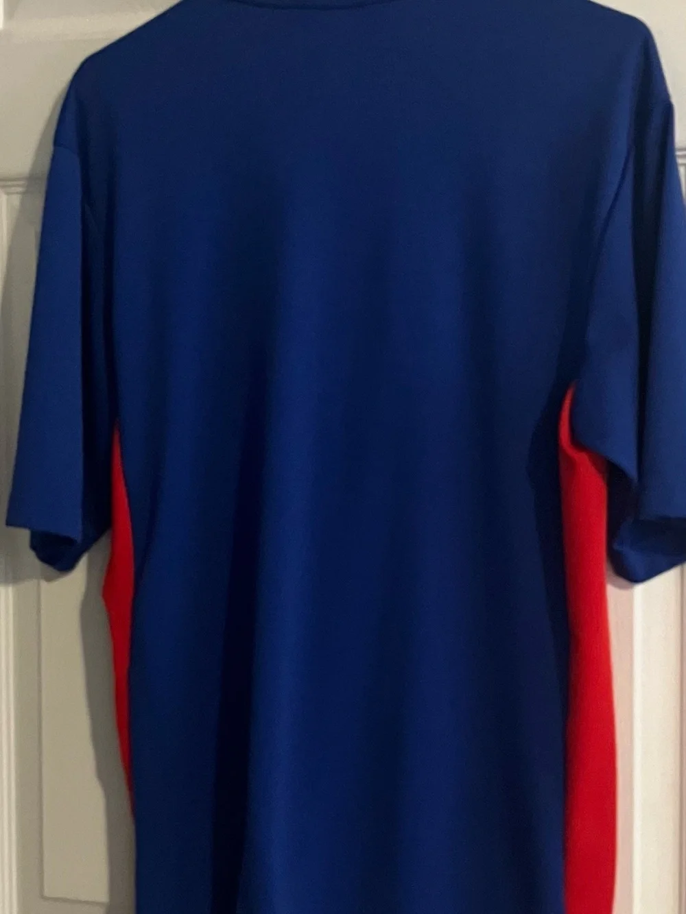 Youth New York Giant’s Royal Blue Polo with Red Side Panels Size M